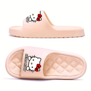 Zapatillas Hello Kitty con Lazo Lindo, Estilo Pareja para Mujer, Sandalias de Baño y Playa Unisex, Cómodas y Ligueras en Material EVA, Disponibles en Rosa/Blanco/