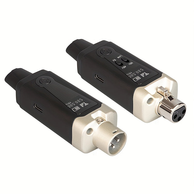 Sistema de micrófono inalámbrico LMBGM 48V, XLR a Lightning/Mixer/Amp de guitarra enchufado, carga USB-C, 1.0W, 2.5W potencia máxima, micrófono dinámico y capacitivo para producción de música, mejora de calidad de sonido, regalo ideal de Navidad, transmi