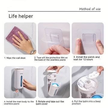 Juego de 3 accesorios de baño, Parches adhesivos para montar en la pared sin perforar agujeros, que no dañan las paredes ni se caen, adecuados para una fuerte adhesión de la mayoría de los productos en nuestra tienda