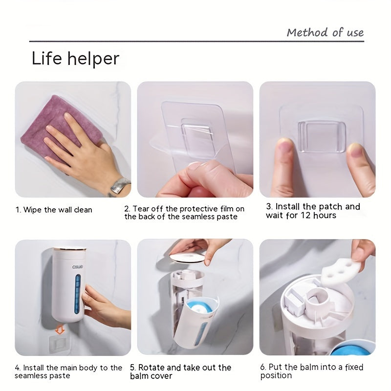 Juego de 3 accesorios de baño, Parches adhesivos para montar en la pared sin perforar agujeros, que no dañan las paredes ni se caen, adecuados para una fuerte adhesión de la mayoría de los productos en nuestra tienda