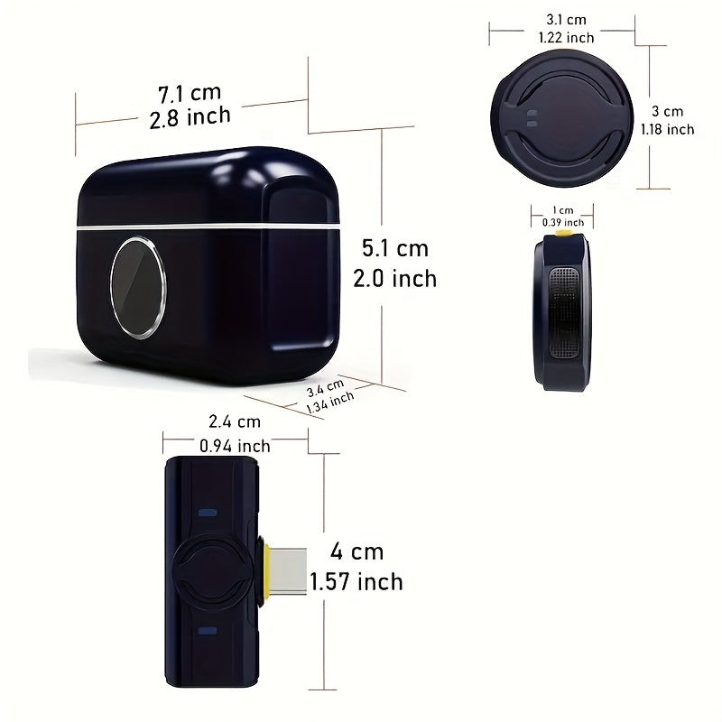 Micrófono inalámbrico Q81 con pantalla LED, carga USB-C, 2,4 GHz inalámbrico, batería de litio polímero, carga USB, ideal para transmisión en vivo y vlogging, grabación y transmisión | Diseño moderno de micrófono | Construcción duradera, micrófono para t