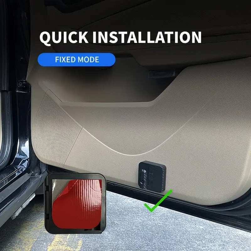 [Essencial para el coche] Luces de bienvenida para puertas de coche LED univer con proyección de logotipo de estilo OEM - Instalación fácil, alimentadas por batería, se adapta a la mayoría de los vehículos, diseño azul y blanco, placa de umbral iluminada