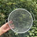 Cedazo de tierra con mango redondo - Cesta de malla metálica galvanizada de alta calidad, resistente a la corrosión y duradera para la eficiente eliminación de tierra, piedras y desechos - Fácil de usar, herramienta esencial para el jardinería con diseño