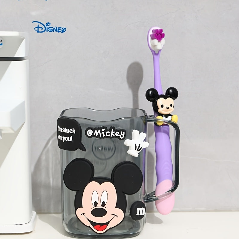 1 cepillo de dientes Disney de Minnie y sus amigos con vaso, diseño lindo y sencillo, resistente a caídas, ideal para viajes, fiestas, vacaciones y cumpleaños