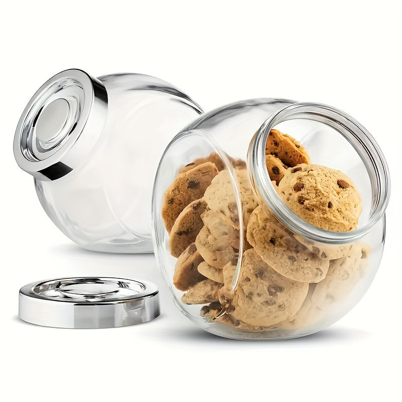 3pcs/6pcs tarro de vidrio multifuncional y elegante con tapa sellada, ideal para almacenar bocadillos, frutos secos y productos secos