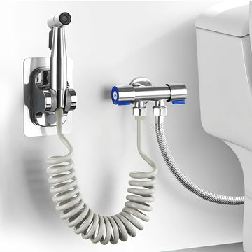 Juego de Ducha Mano Portátil con Alta Presión, Boquilla Autolimpiable, Ideal para Limpiar el Baño y Mantenerlo Limpio y Ordenado