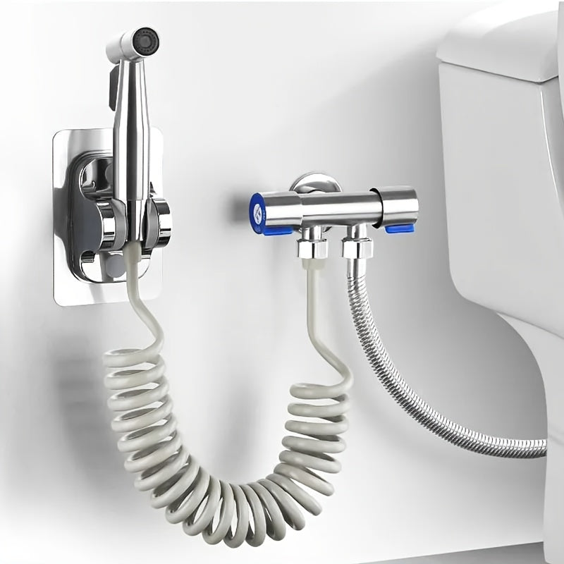 Juego de Ducha Mano Portátil con Alta Presión, Boquilla Autolimpiable, Ideal para Limpiar el Baño y Mantenerlo Limpio y Ordenado