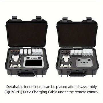 Estuche rígido para control remoto de DJI Mini 3/Mini 3 Pro/Mini 4 Pro, material plástico duradero, compatible con DJI RC/RC 2/RC-N2, color negro