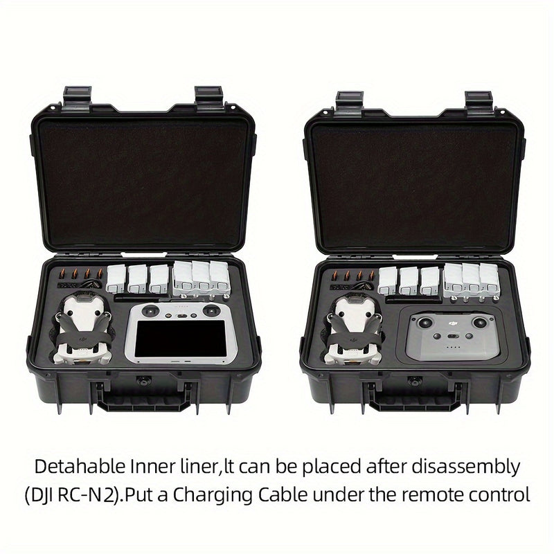 Estuche rígido para control remoto de DJI Mini 3/Mini 3 Pro/Mini 4 Pro, material plástico duradero, compatible con DJI RC/RC 2/RC-N2, color negro