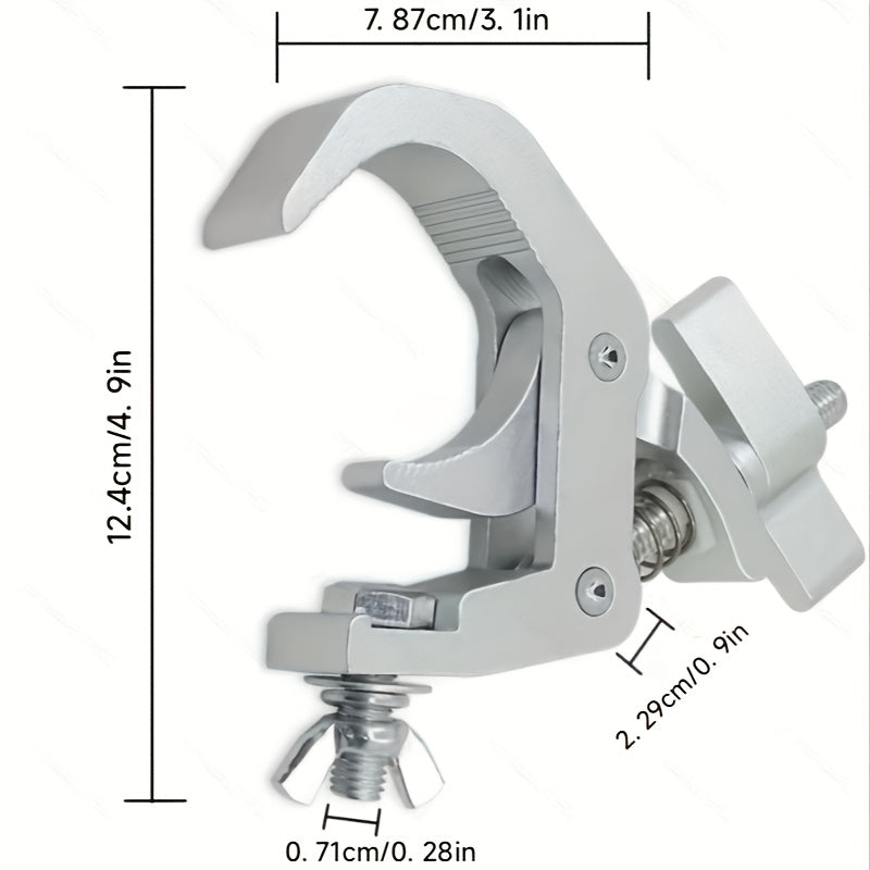 Paquete de 4 Ganchos para Iluminación Escénica de Alta Resistencia, Abrazaderas de Aluminio Premium Pro para Trusses de 3.99-5.99 cm, Capacidad de Peso de 149.69 KG para Uso en Aparatos de Iluminación con Cabeza Móvil