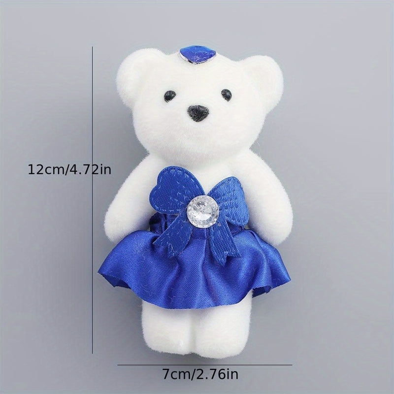 10 PCS Osos de Peluche de Plástico Figuritas para Cumpleaños, Bodas, Día de San Valentín - Osos Mini Decorativos sin Plumas para Ramilletes y Regalos, No se Necesita Electricidad, Ideal para Coleccionistas y Manualidades DIY, Edad 14+