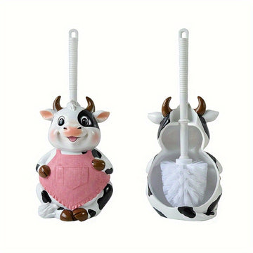 Accesorios para Baño, Juego de Portacepillos de Resina Hecho a Mano con Cepillo de Inodoro Compacto y Tamaño Pequeño, Fácil de Ocultar, Ahorra Espacio en Almacenamiento, Antigoteo, Fácil de Montar, Cepillo de Limpieza Profunda