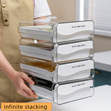 WEAVELIFE Conjunto de cajas de almacenamiento refrigerador apilables, contenedores de plástico PET y PP transparentes para cocina y despensa, caja de conservación de frescura para frutas, verduras, carne, huevo, alimentos