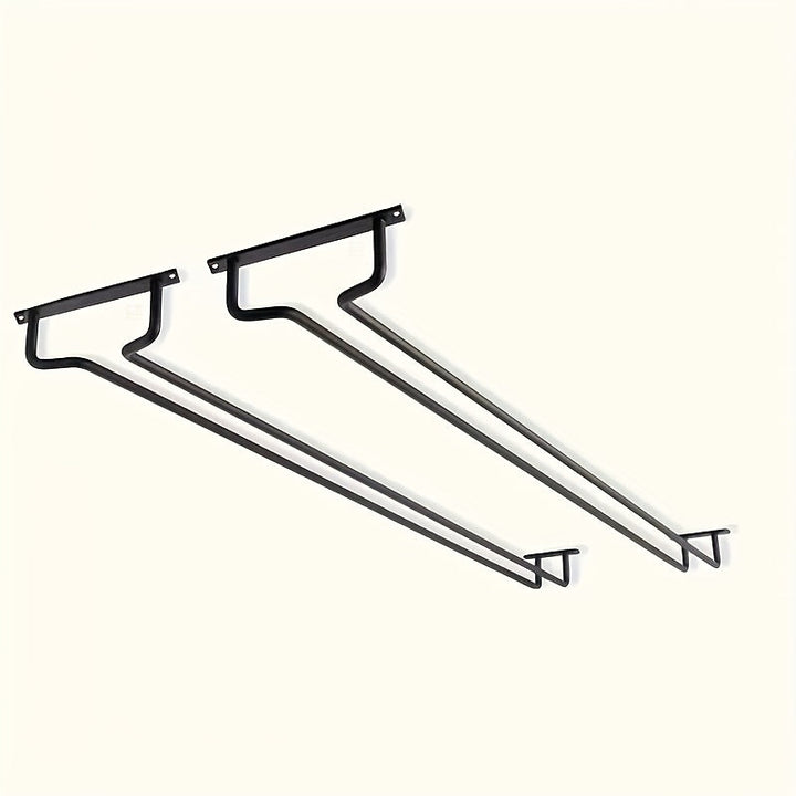 Soporte para Copas de Vino de Hierro de 2 Piezas - Estante Ahorrador de Espacio para Gabinete en Cocina y Bar