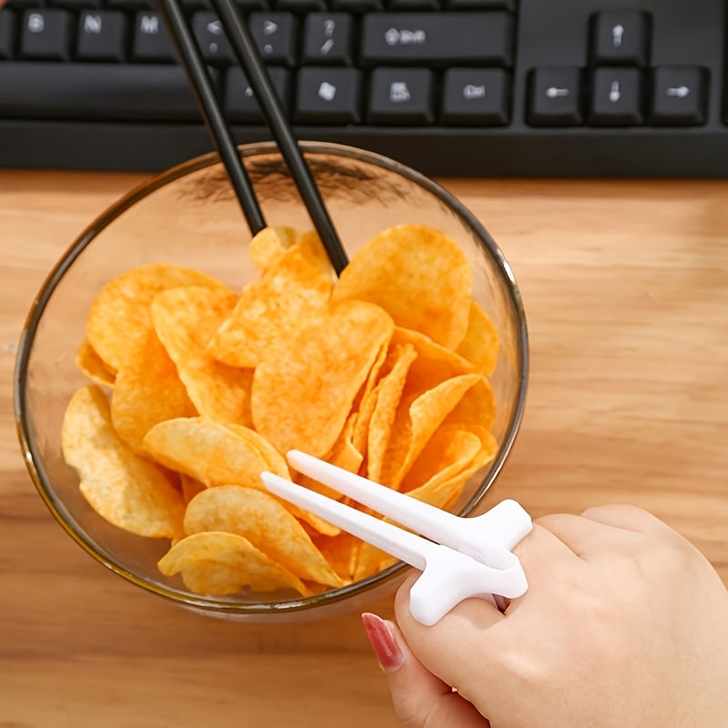 Pegatinas de snack para juegos ociosos - Tablas de dedos fáciles de agarrar para palillos y snacks, previenen manos desordenadas, ideales para juegos y snacks, accesorios para juegos | Diseño juguetón | Construcción de plástico, soporte para snacks