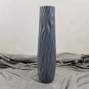 Florero grande de piso, alto y sencillo, de plástico hidropónico imitación cerámica, en blanco y negro, estilo europeo, para arreglos de flores secas, decoración de sala
