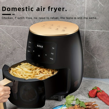 Freidora de aire automática doméstica 4.5L, pantalla táctil inteligente, máquina para papas fritas con gran capacidad