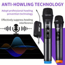 Micrófonos inalámbricos NXG K-6, micrófonos para karaoke, sistema dinámico de mano, receptor recargable, ideal para fiestas, iglesias, reuniones, bodas y escenarios, incluye 2 micrófonos