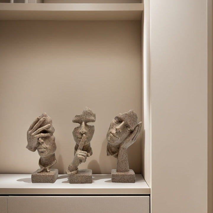 Conjunto de 3 piezas de decoración de escritorio abstracta y creativa, adecuado para decoración multifuncional interior y exterior, mostrador de oficina, decoración de estantería de estudio y hogar