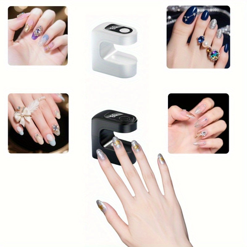 1 lámpara de curado de uñas portátil mini con pantalla de visualización digital - Recargable por USB, diseño seguro para las manos que no irrita, arte de uñas de calidad para principiantes, plástico duradero, lámpara de uñas recargable, diseño amigable p