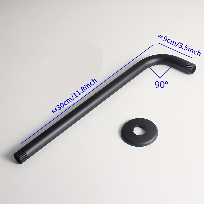1 brazo de ducha extendido montado en la pared, barra transversal extendida de ducha de acero inoxidable, múltiples longitudes, negro/plata opcional, accesorios de baño, herramientas de baño