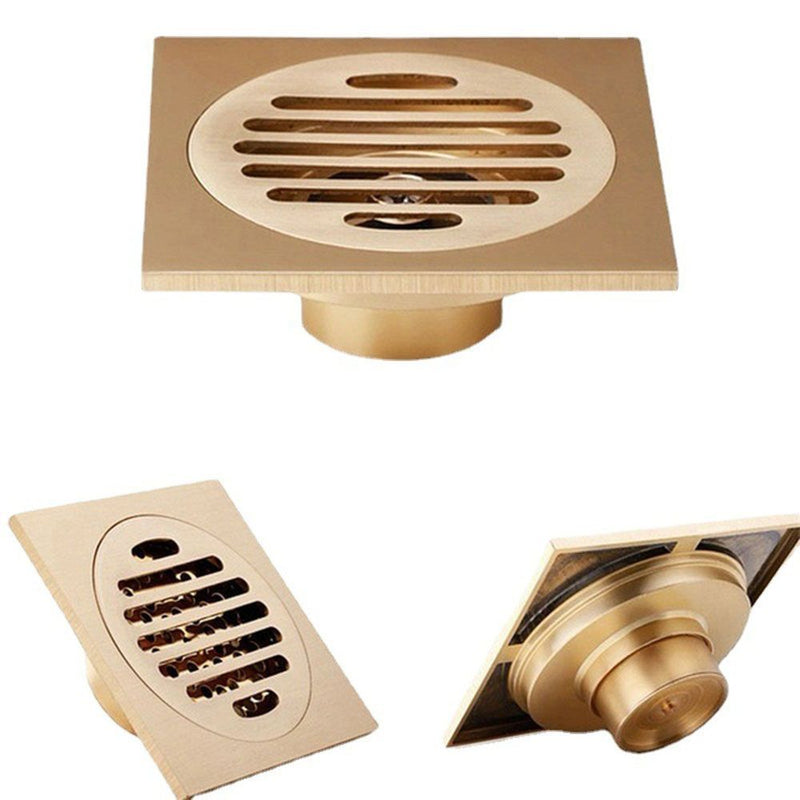 1pc Desagüe de Ducha de Piso de Cobre Cuadrado, Desagüe de Piso para Bañera y Ducha, Evitador de Reflujo de Drenaje de Baño