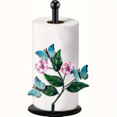 Porta Pañuelos de Metal con Diseño Floral y Mariposas - Dispensador Decorativo para Cocina, Baño o Sala con Base Resistente