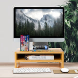 Soporte de bambú para computadora, estantería de pie