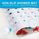 Alfombra de Baño para Tubería, 101.6 x 40.64 cm Extra Larga Antideslizante con Patrón de Tortuga Marina, Alfombrilla para Ducha y Bañera con Ventosas y Agujeros de Drenaje, Lavable a Máquina