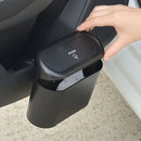 Bote de basura para auto, 1 unidad, material PP resistente, negro, con tapa a prueba de fugas, diseño fácil de colgar, organizador multifuncional para interiores de auto, solución de almacenamiento, accesorio moderno para auto, cierre seguro de tapa