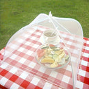 Mosquitero blanco de malla, cubrecomidas grande plegable y lavable con cierre de cordón, ideal para picnics, asados, fiestas y cenas al aire libre, material de poliéster resistente, accesorio para cocina al aire libre, equipo funcional para exteriores, p
