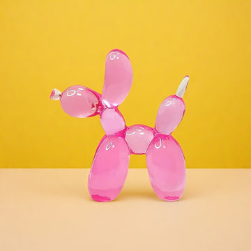 Decoración de perro globo rosa translúcido brillante - Ideal para decoración interior y exterior, fiestas temáticas, Navidad, Halloween, Pascua, Acción de Gracias y bodas de primavera-verano.