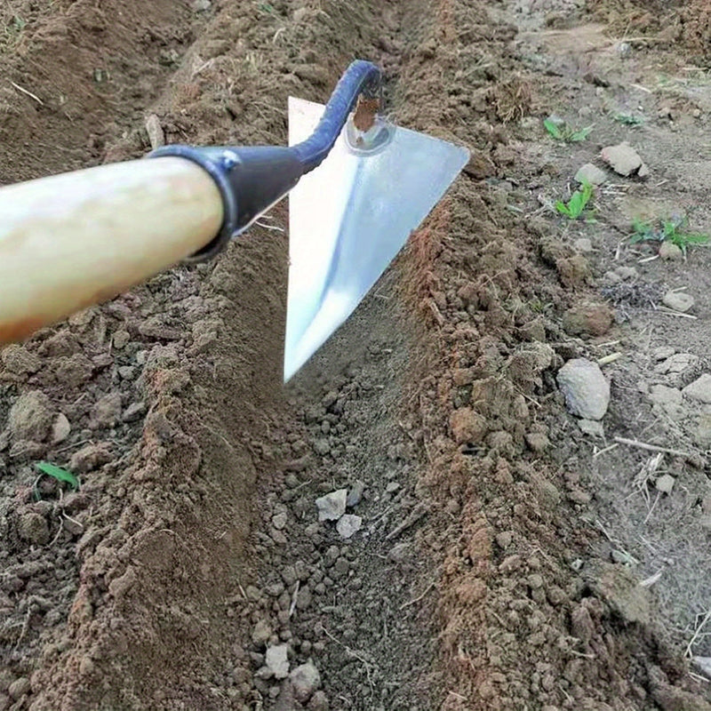 1 Azada de Jardín en Forma de V con Hoja Afilada Triangular para Cavar y Aflojar la Tierra - Herramienta Metálica Duradera para Deshierbar - Ideal para Jardinería y Siembra en el Patio Trasero - Sin Necesidad de Electricidad, Jardinería Manual | Accesori