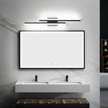 Arandela Moderna para Baño EZOS - Iluminación de 80.01 cm sobre Espejo con 3 Temperaturas Ajustables (3000K-6500K), Montaje Semiempotrado, Barra LED Energéticamente Eficiente para Baño, Dormitorio o Restaurante - Lámpara de Pared Decorativa