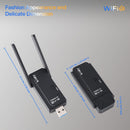 KS-WA1800 Adaptador inalámbrico USB con 1200Mbps 5GHz y 574Mbps 2.4GHz Dual-Band, 2x2dBi Antenas, WPS y USB 3.0, Plug & Play para PC/Laptop/Tablet - Batería, Diseño compacto, Adaptador inalámbrico para portátiles, Acceso a la red de tabletas, Acabado met
