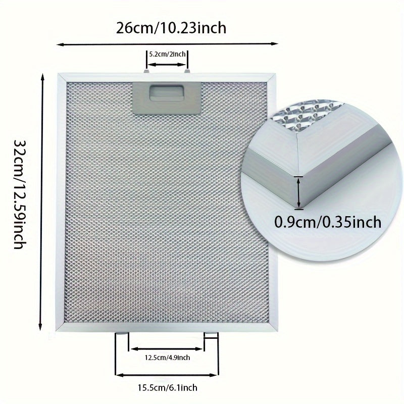 Juego de 2/3 piezas filtro para campana extractora 26.16cm x 32.0cm, malla de aluminio de 5 capas, filtro de grasa, fácil de limpiar, duradero, fácil de reemplazar, accesorios de cocina