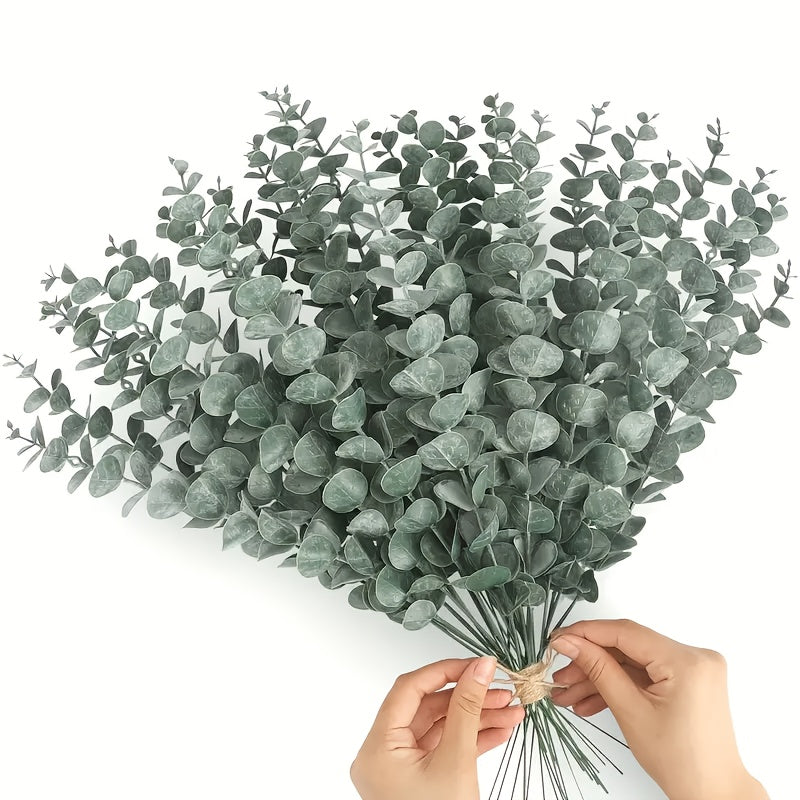 Ramas de Eucalipto Artificial Realistas Sin Mantenimiento 70/90 - Perfectas para Decoración del Hogar, Bodas, Primavera y Verano, Día de San Patricio, Artesanías de Pascua | Planta de Plástico Versátil para Mesa