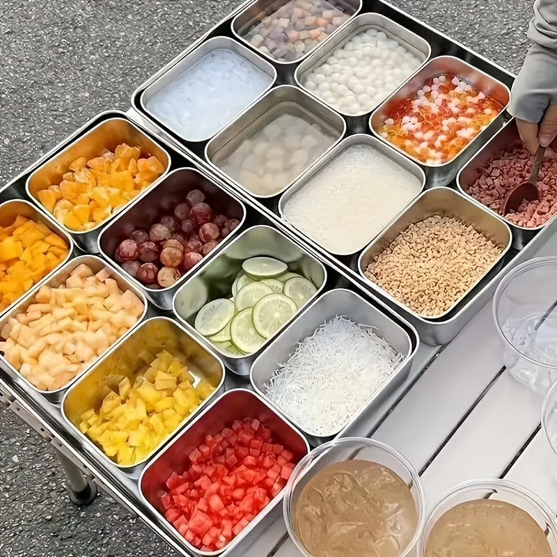 Juego de 9 Recipientes Apilables para Alimentos de Acero Inoxidable con Tapas - Libre de BPA, Organizador Multiusos para Cocina, Apto para Lavavajillas y Contacto con Alimentos, Sin Necesidad de Electricidad