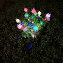 Iluminación de jardinería de arbusto de flores alimentado por energía solar, material de plástico, montaje de estaca, tema de flores, batería de níquel de 600Mah, sin control remoto, no extraíble, impermeable IP44