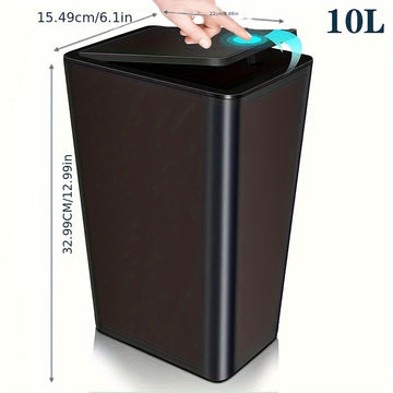 Bote de basura pequeño para baño, con tapa pop-up, 10L/2.6 galones, ideal para dormitorio, oficina, sala, cocina, 1/2/3 piezas, esenciales para el hogar