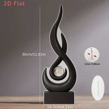 Adorno Decorativo de Llama Negra Elegante en Estilo Europeo, Material Acrílico, Piedra Mágica Iluminadora para Espacios Domésticos y Comerciales, Perfecta para Oficina, Sala de Estar y Bar | Regalo Ideal para Inauguración de Casa