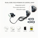 Lámpara para arte de uñas y teléfono - Luz LED alimentada por USB con cabeza ajustable, mango ergonómico y diseño duradero negro, lámpara de uñas, luz elegante, acabado metálico