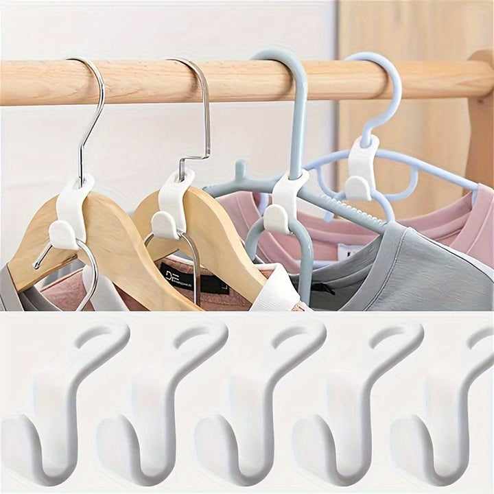 20 piezas de conectores de plástico de moda para perchas de ropa, organizador de pared que ahorra espacio, solución de almacenamiento elegante para el armario, accesorios de gancho duraderos para uso doméstico y de cocina, ganchos utilitarios