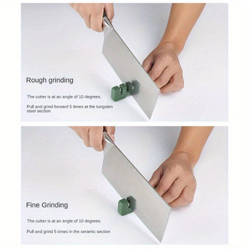Afilar cuchillos portátiles de doble cara - Herramienta de cocina multifuncional manual para afilar cuchillos y frutas, material PP duradero, sin carga, no necesita batería, accesorios de cocina