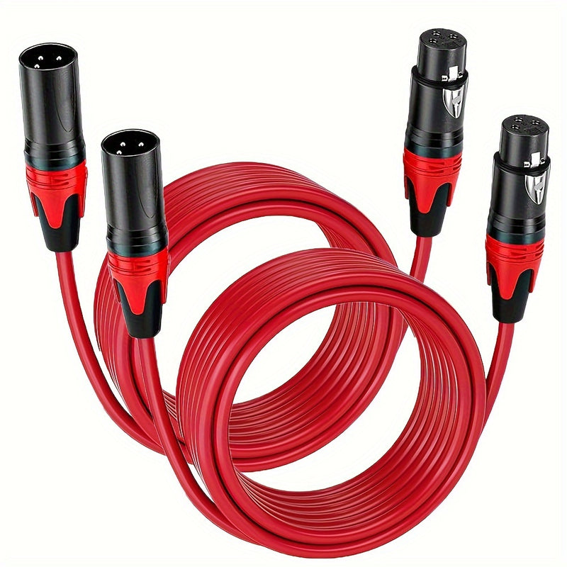 Cable de micrófono XLR de 3 pines, paquete de 6 piezas, cable balanceado profesional, extensión macho a hembra, longitud de 60.96 cm a 10.06 metros