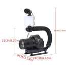 Equipo de Grabación y Videografía Portátil Multifunción con Micrófono Capcitorio Manual, Estabilizador, Soporte para Zapata Caliente con Luz de Relleno LED para Teléfono Móvil, Cámara SLR, Equipo de Grabación de Audio y Vídeo para Entrevistas en Vivo, Po