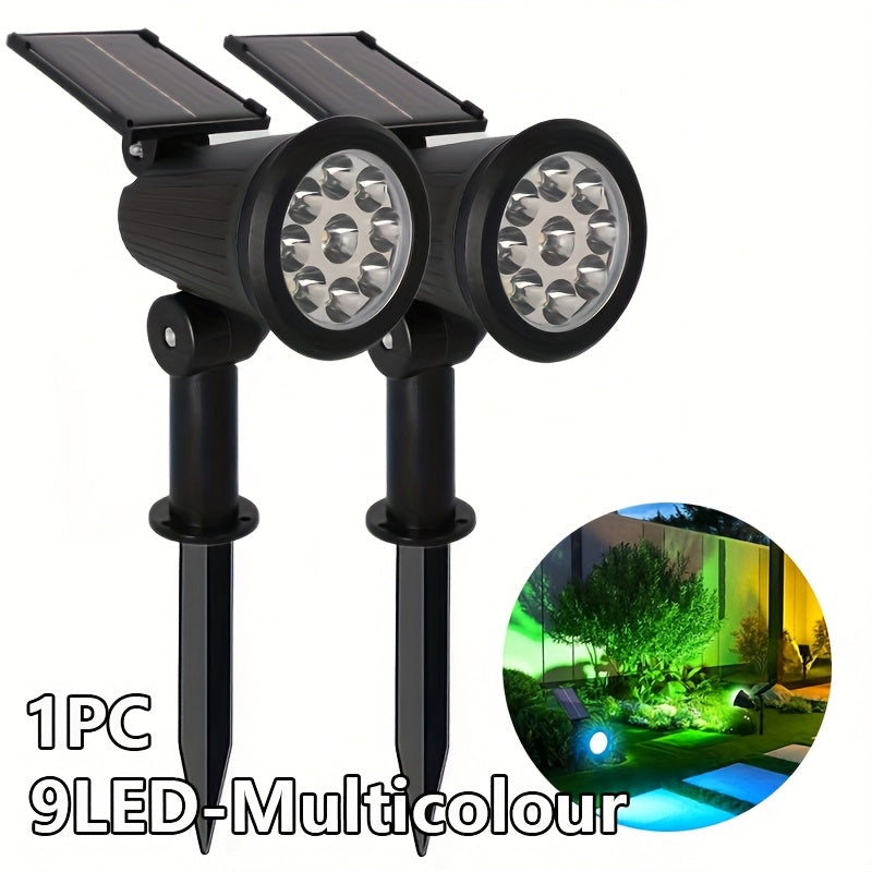 Spotlights solares para exteriores, luces de paisaje solares con detección de fuente de luz, encendido/apagado automático, dos modos de luces de pared/luces de césped, Día de la Independencia, festival de Ramadán, bodas, luces para fiestas y festivales -