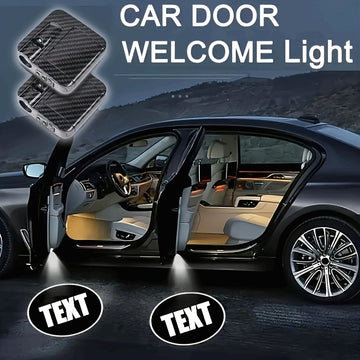 2 piezas de luces de bienvenida para puertas de coche LED - Diseño texturizado negro, alimentado por batería, fácil instalación, se adapta a la mayoría de los coches, SUV, furgonetas, proyectores, para for CHEVROLET, para for DODGE, para for NISSAN, para
