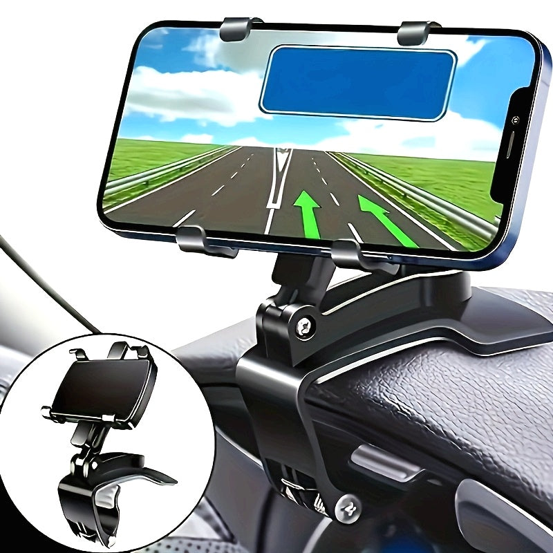 Soporte Ajustable para Teléfono en el Salpicadero del Coche para iPhone y Galaxy - Fácil de instalar, diseño seguro para conducir