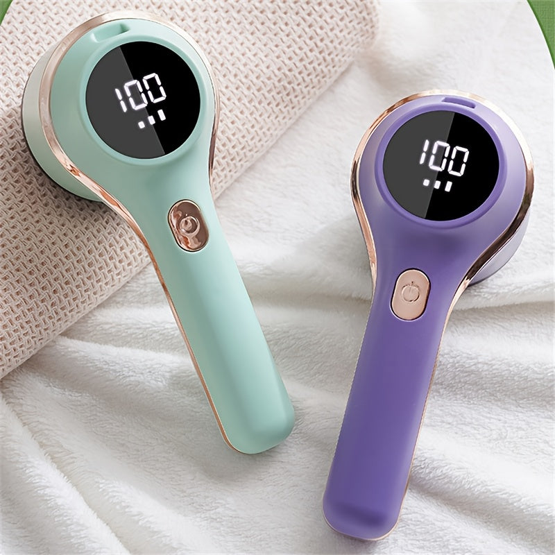 TOOP Afeitadora de Tela Portátil con Pantalla Digital - Recargable por USB, Diseño de 6 Cuchillas para Ropa y Uso Doméstico